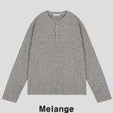 ペールヘンリーネックリブド長袖Tシャツ