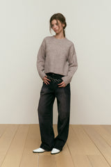 COLLECTION ROUND NECK KNIT [OAT MEAL]