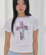 クロスキラTシャツ (ホワイト) F26QB054