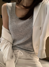 Kes Square Neck Wool Sleeveless Knit / 5 colors