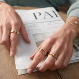 Pearl Sparkle 925 Silver + 14 gold plating Ring R054-02G