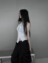 cats zipper halter sleeveless (2color)