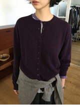 Dual-button round cardigan (3color)