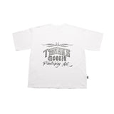 [THANKSMESSIA X ODAGIL] シルバーピンストライプTシャツ-WHITE