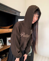 Arring Two Way Lettering Pocket Long Sleeve Hooded Zip-Up