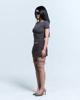 [CHARCOAL] SKINA SKIRT