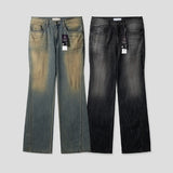 Summer Cool Oil Washed Flare Denim Pants