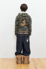 Crow Keys Crop Hood Zip-up (Camo)