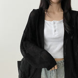 Amit Bolero Loose Fit Puff Knit Cardigan 