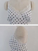 BOLD POLKA DOT LACE-NECK SLIP DRESS (2COLORS!)