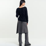 Wrap Skirt Pants Charcoal