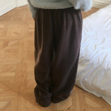 Leno incision fleece two-way wide pants