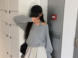 [ORIGINAL] Mellow U-Neck Long Sleeve Knit
