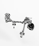 Black Heart Lock Earrings&Ear Cuffs 1PC