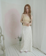 BLOSSOM JACQUARD SATIN LONG SKIRT