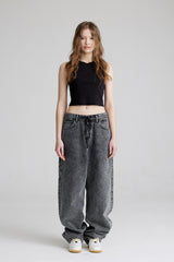 CARPENTER LOOSEFIT DENIM PANTS STONE BLACK