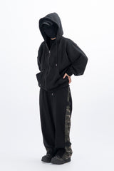 Huile Incision Hooded Zip-Up