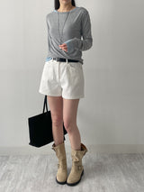 Boatneck Button Loose Fit T-shirt