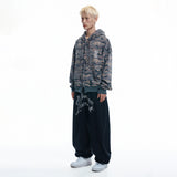 Rhinestone Camo Hoodie - BEIGE