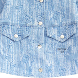 CROP NON CALLAR JACQUARD DENIM JACKET (FOR WOMAN)_SYS4JK51SB