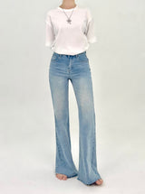 2ND REORDER EMBROIDERED FLARE JEANS code 25101