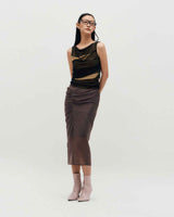 Mesh Layered Sleeveless _ BLACK
