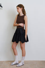Wave frill skirt_black