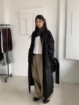 HIGH NECK MAXI TRENCH COAT (3C)