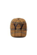 YY CHECKERED HEART BONE BALL CAP - MUSTARD