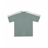PEANUT STAIN - 4 ストライプ アーム グリーン オーバーサイズ Tシャツ