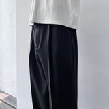 フルイドドレープストレートプードルパンツ