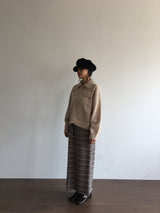 モリーストリッピードニットロングスカート(2 Colors)