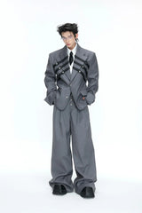 Braided Loose Suit Trousers