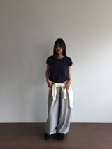 Kiko cap sleeve half knit (2color)