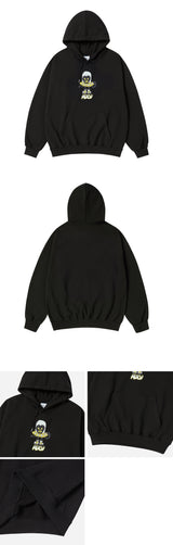 25SS HEART ALIEN HOODIE BLACK