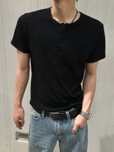 ノエアミュージックヘンリーネックショートスリーブTシャツ3C