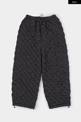 Ripple quilted padded pants