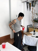 No.1311 snap henryneck sleeveless (3color)