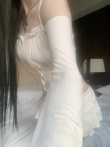Brissen lace off-shoulder top (white)