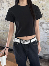 [BASIC ITEM] ベーシックセミクロップTシャツ(4color)
