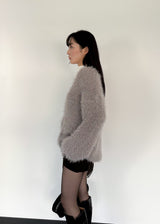 Yosen over fit buckle fur cardigan [2co]