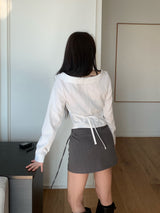 スレートライン ベルト フォーマルミニスカート