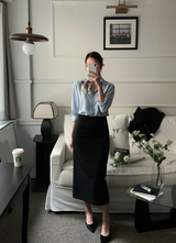 Lavin H-line Slit Long Skirt / 4 colors