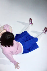 [pepe]cotton pleated wrap skirt (blue)