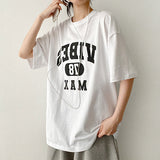 ヴァイブスレタリングオーバーサイズフィットショートスリーブ Tシャツ