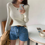 [BELLIDE MADE] Basic item, round rib long sleeve knit