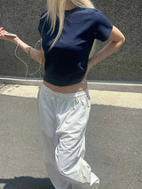 Soft tension crop t-shirts(8color)