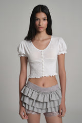 Tutu Ballet Lace Skort, Light Gray
