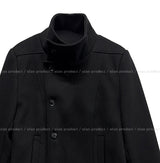 Bitter Unbalanced High Neck Slim Half Coat