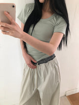 ラピノ Uネック 半袖Tシャツ